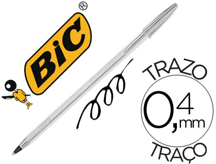 Bolígrafo Bic Cristal Celebration plata tinta negra